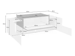 Móvel de entrada Djallo, entrada multifuncional moderna, armário polivalente para hall de entrada, 100% Fabricado na Itália, 120x45h46 cm, branco brilhante e ardóia