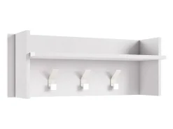 Móvel de entrada Dkornvi, cabide com 3 ganchos, prateleira de entrada, 100% Fabricado na Itália, 90x29h34 cm, Branco