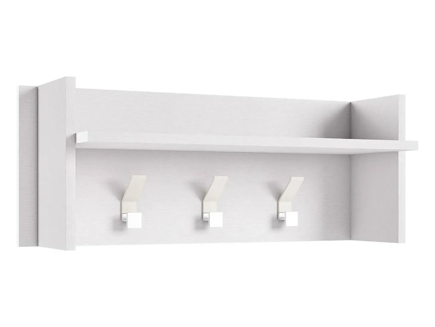 Móvel de entrada Dkornvi, cabide com 3 ganchos, prateleira de entrada, 100% Fabricado na Itália, 90x29h34 cm, Branco
