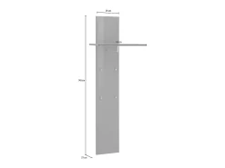 Móvel de entrada Dlentin, Entrada multifuncional moderna, Armário multiuso para hall de entrada, 100% Fabricado na Itália, 50x27h140 cm, Branco brilhante