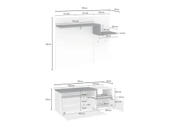 Móvel de entrada Dpace, entrada multifuncional moderna, armário polivalente para hall de entrada, 100% Fabricado na Itália, 120x40h54 cm, branco brilhante e bordo