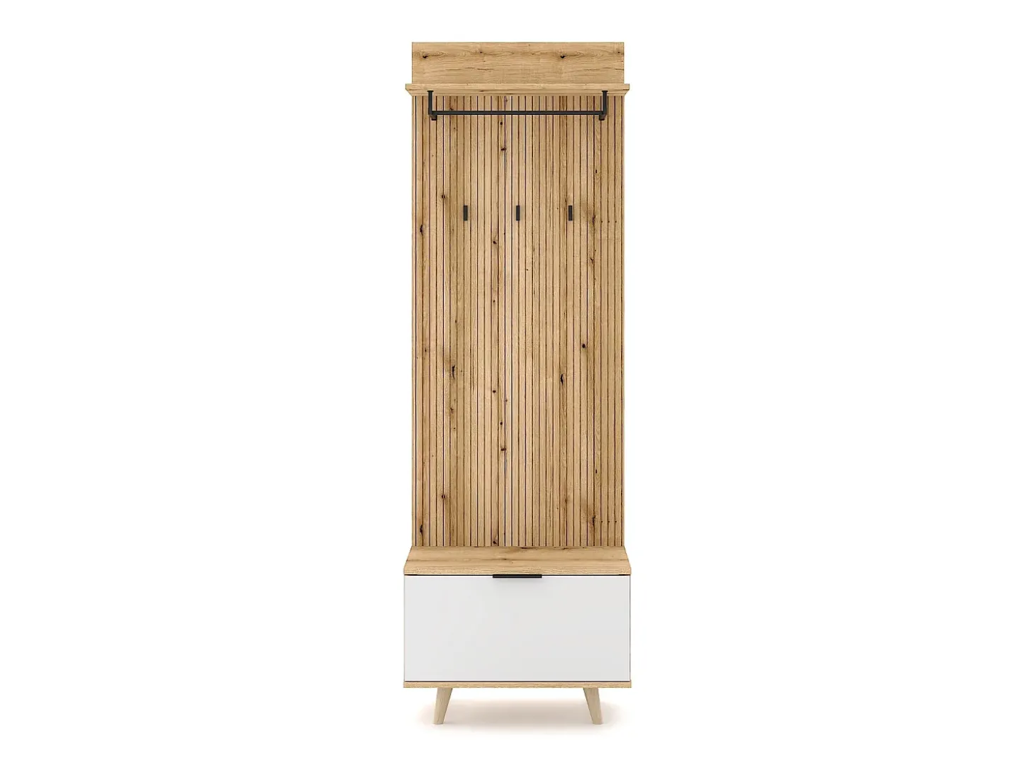 Móvel de entrada Nordic D carvalho evoke / tabilla / branco 65 cm
