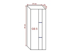 Móvel de sala branco coleção CEPTO 37x91cm, 1 porta com vidro, 2 prateleiras.