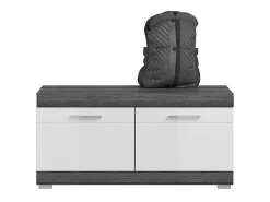 Móvel de sapateira SCOTT Cinza Escuro e Branco 90x44x40 cm - Elegância e Arrumação Prática