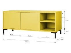 Móvel de TV 113 cm amarelo MIRKO