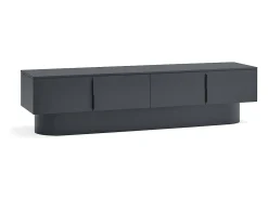 Móvel de TV 4 portas lacado cinza antracite 200x45 cm