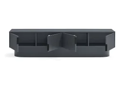 Móvel de TV 4 portas lacado cinza antracite 200x45 cm