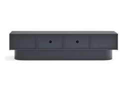 Móvel de TV 4 portas lacado cinza antracite 200x45 cm