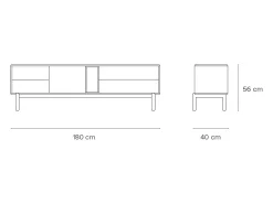 Móvel de TV cinza antracite 180x40 cm