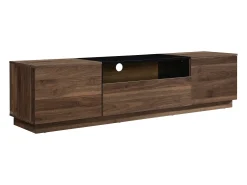 Móvel de TV com 2 portas, 1 gaveta e 1 nicho - Castanho escuro e Preto - CEMILINA