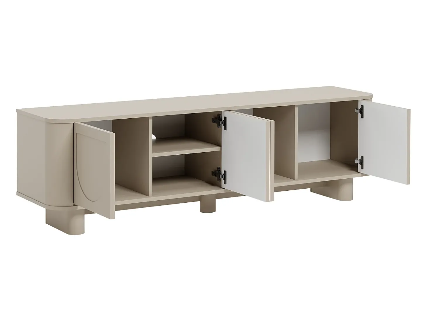 Móvel de TV com 4 portas - Taupe - BRISTANA