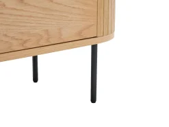 Móvel de TV com 2 portas folha de carvalho e metal natural claro e preto - CARDIONA