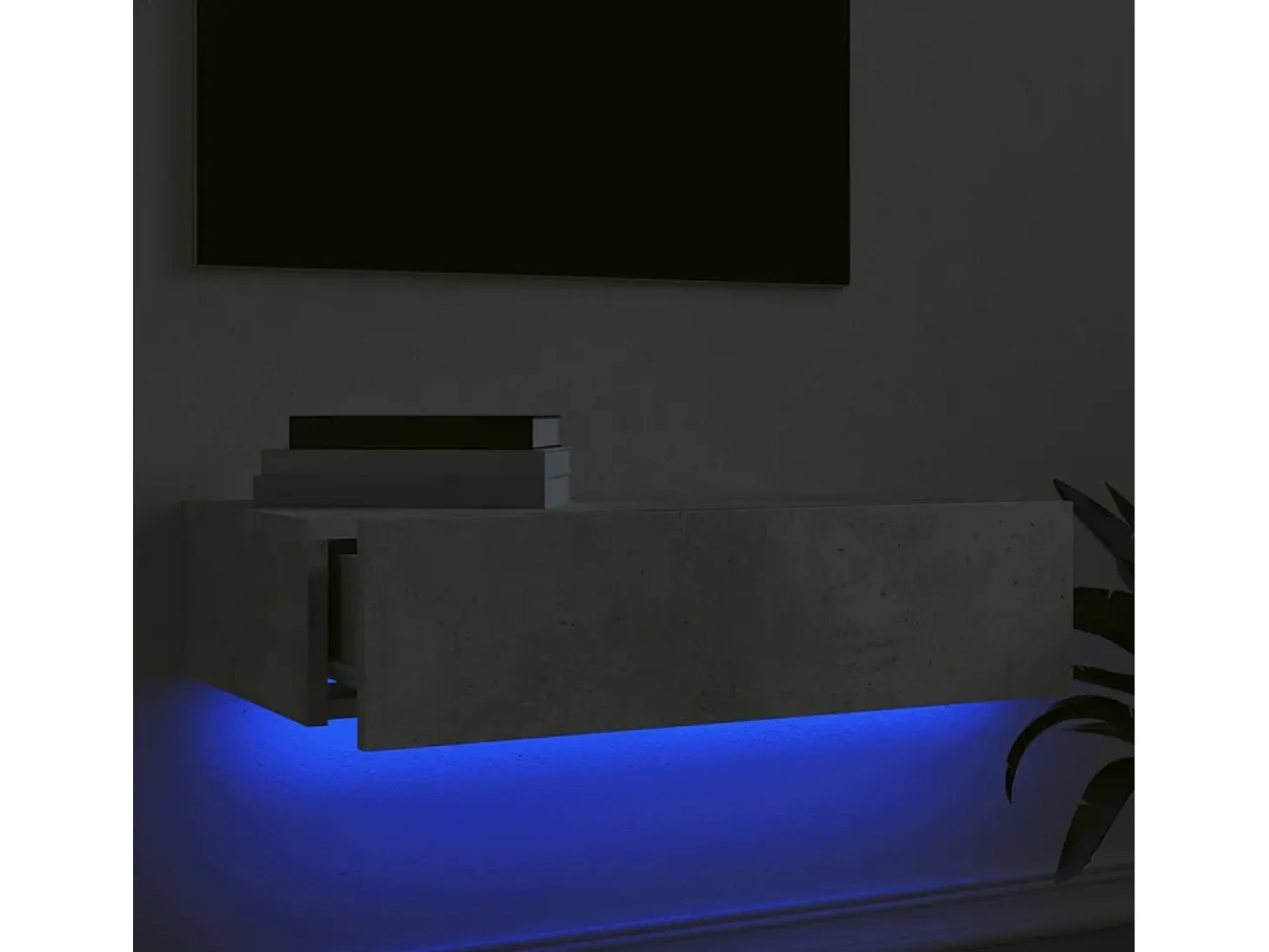 Móvel de TV com luzes LED 60x35x15,5 cm cinzento cimento PT560516