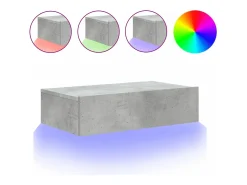 Móvel de TV com luzes LED 60x35x15,5 cm cinzento cimento PT560516