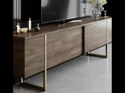 Móvel de TV contemporâneo antracite com arrumação - 160 cm