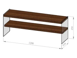 Móvel de TV contemporâneo em vidro e madeira de 120 cm JOY com arrumação