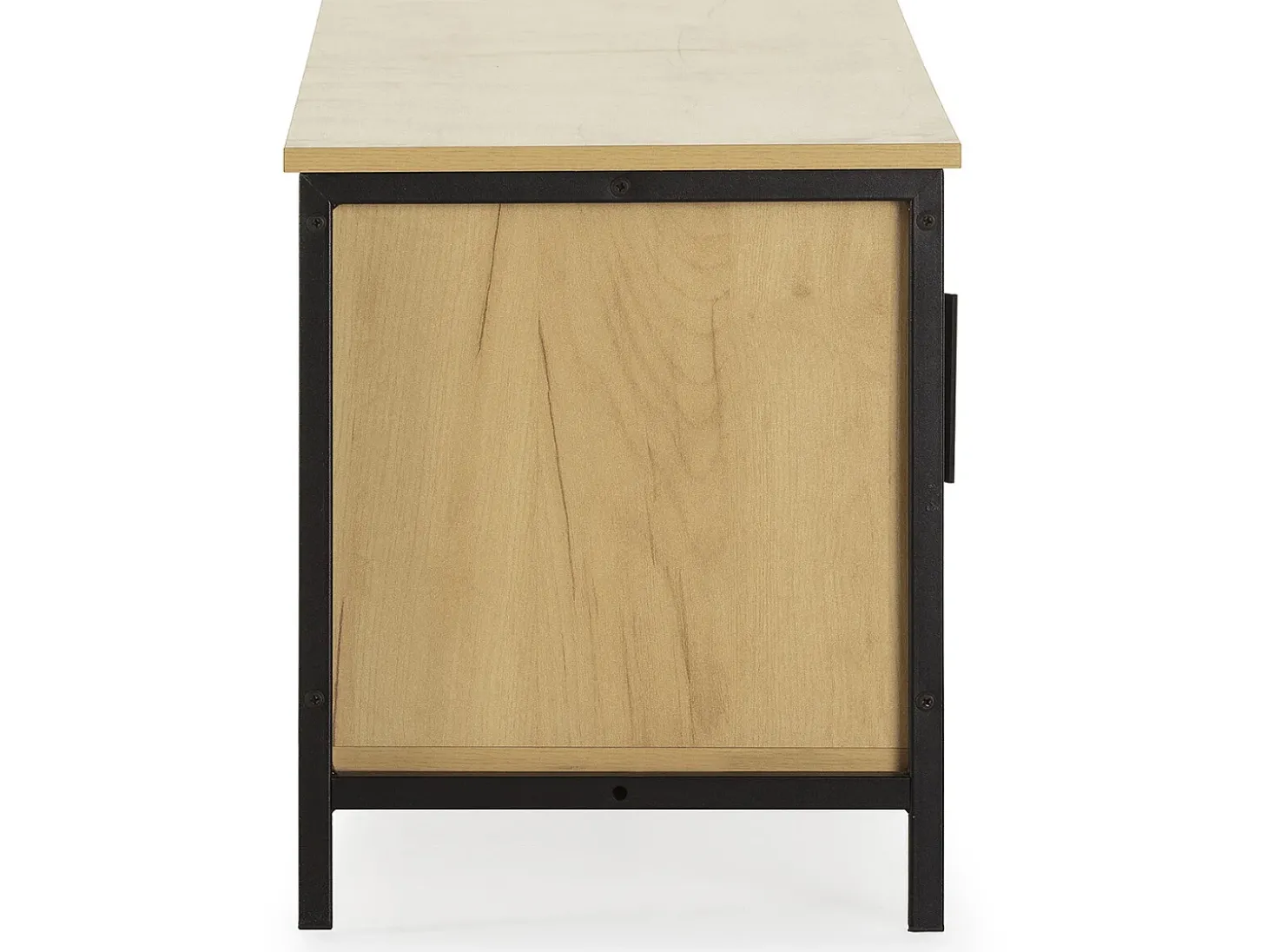 Móvel de TV Cruz 2 Portas Cor Carvalho com vime Natural, 120 cm