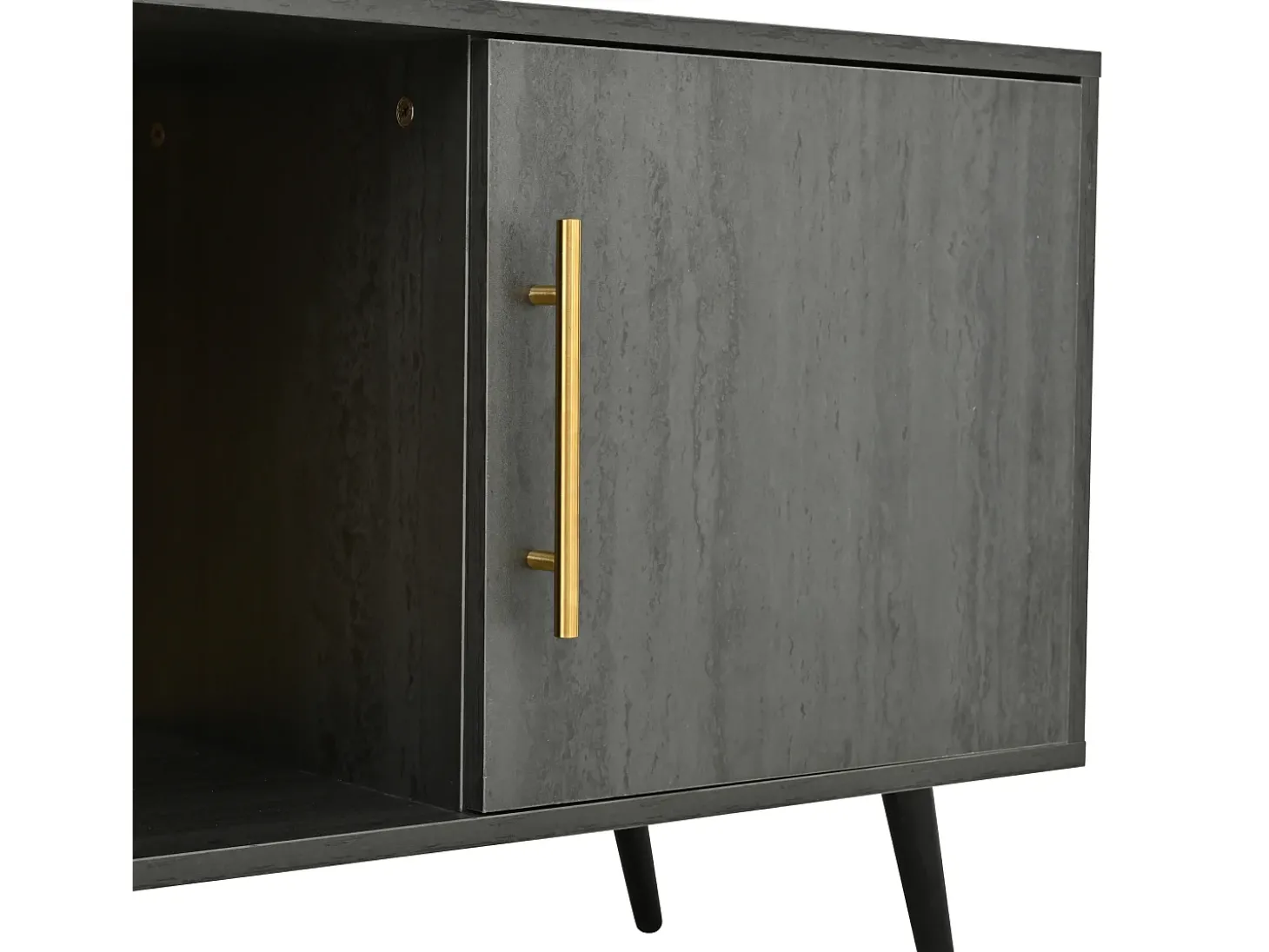 Móvel de TV de 200 cm - adequado para TV de 90" - com grande espaço de arrumação - Cinza