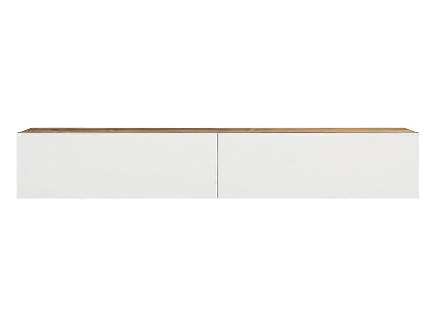 Móvel de TV de parede com 2 portas - Branco e natural - AUBEPINA