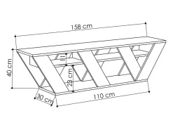 Móvel de TV Design Cinza Antracite 158 cm NOLI Moderno e Funcional