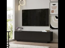 Móvel de TV Design Preto 140cm MELI Moderno com Arrumação