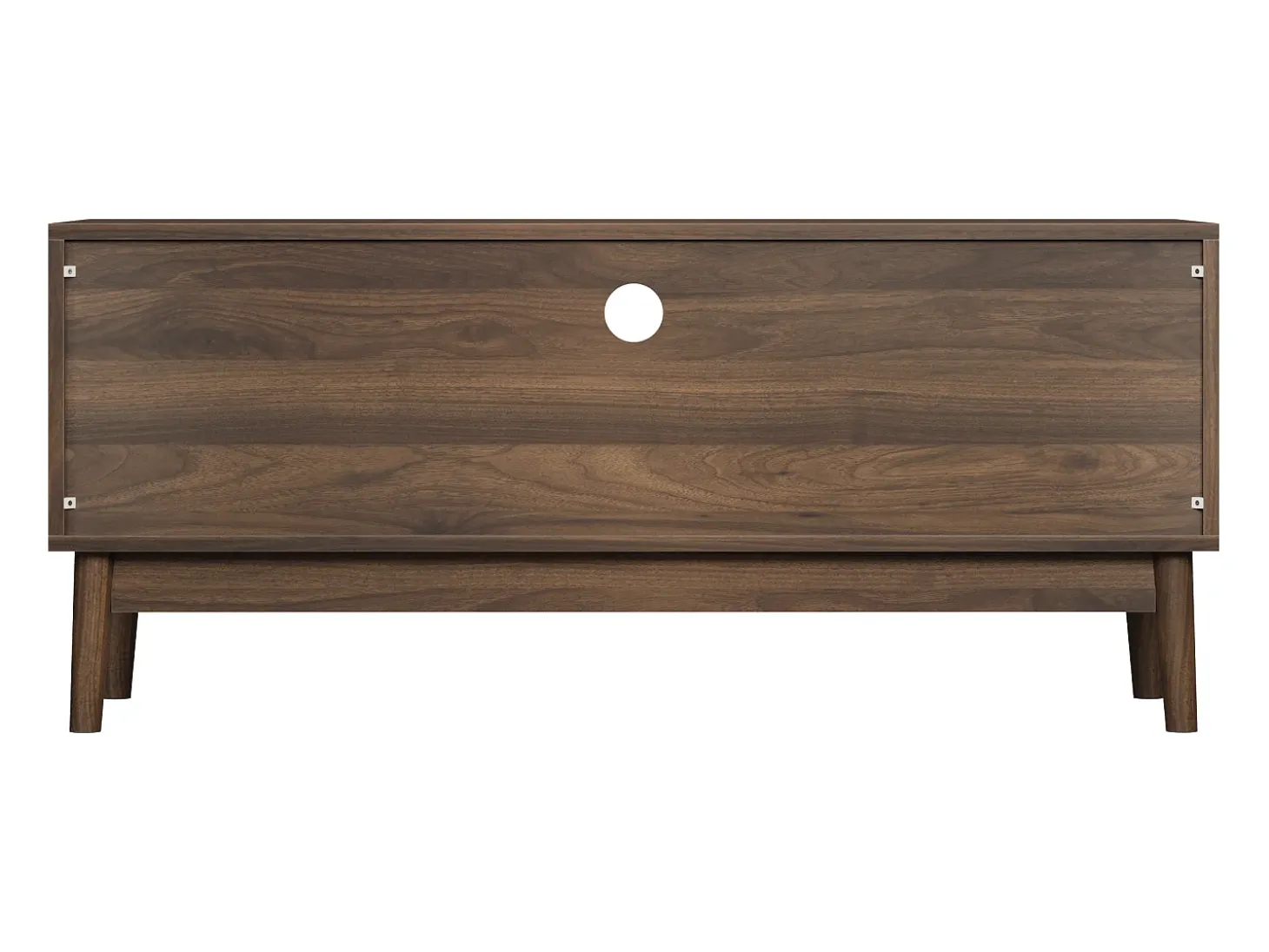 Móvel de TV em nogueira com 2 portas e arrumação aberta, estilo retro 110x40x48cm