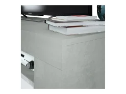 Móvel de TV estilo industrial branco e cimento 120x40x42 cm