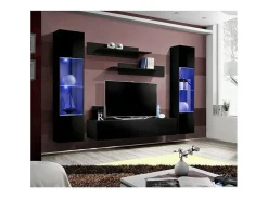 Móvel de TV FLY A3 design, na cor preto brilhante + LED. Móvel suspenso moderno e na moda para a sua sala de estar.