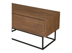 Móvel de TV Industrial Preto com Gavetas e Prateleiras - Design Moderno e Elegante