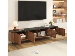 Móvel de TV moderno - 190 x 35 x 45 cm - com 4 portas - Design exclusivo - MDF + aglomerado - marrom
