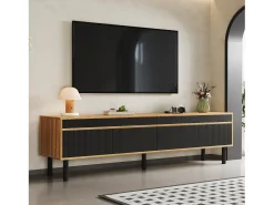 Móvel de TV moderno - 170 x 38 x 47 cm - com 4 portas - aglomerado - preto