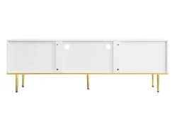 Móvel de TV moderno - com 2 portas e 2 gavetas - pés de metal - Branco