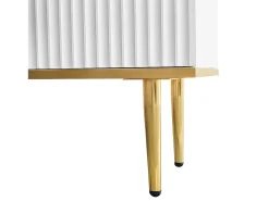 Móvel de TV moderno - com 2 portas e 2 gavetas - pés de metal - Branco