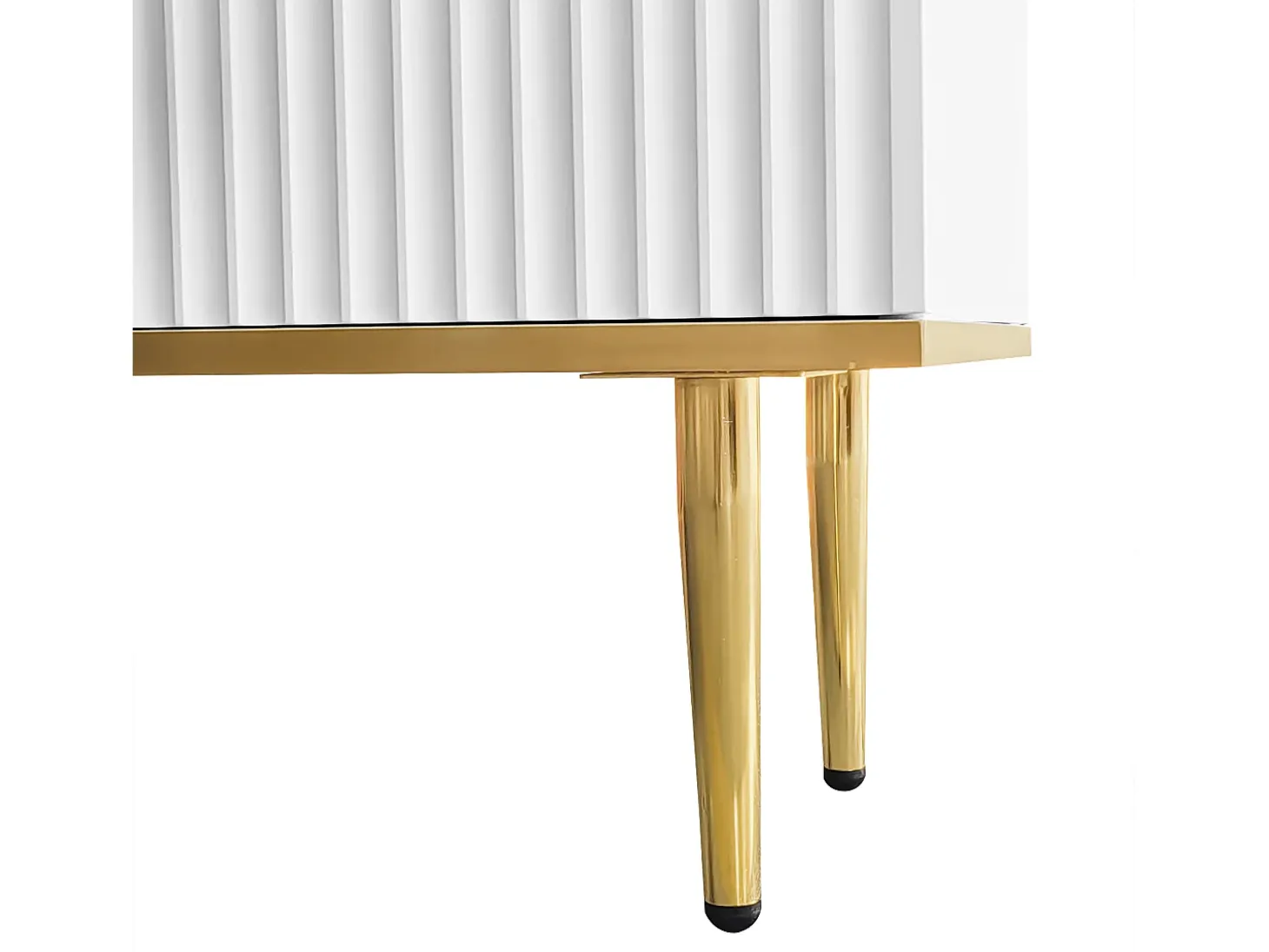 Móvel de TV moderno - com 2 portas e 2 gavetas - pés de metal - Branco