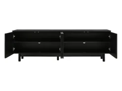Móvel de TV moderno preto com 4 portas - prateleira ajustável - Preto 175 x 38 x 56 cm