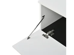 Móvel de TV moderno 180x38x45 cm - 3 portas - com prateleiras abertas - Branco