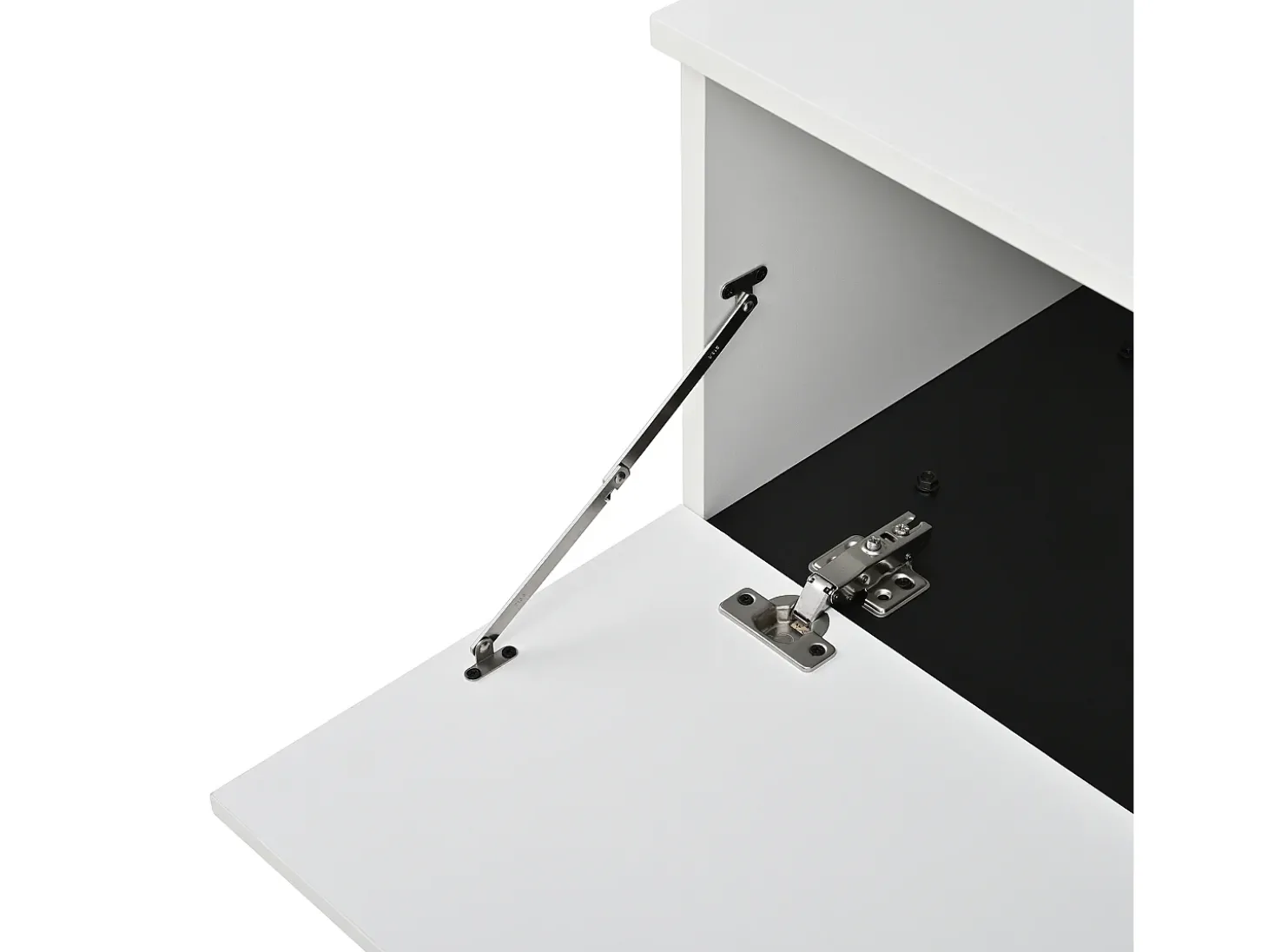 Móvel de TV moderno 180x38x45 cm - 3 portas - com prateleiras abertas - Branco