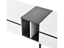 Móvel de TV moderno 180x38x45 cm - 3 portas - com prateleiras abertas - Branco
