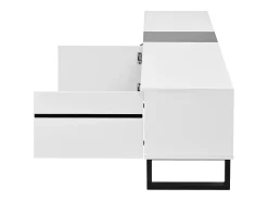 Móvel de TV moderno 180x38x45 cm - 3 portas - com prateleiras abertas - Branco