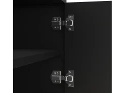 Móvel de TV moderno 170x38x44 cm - com 4 portas texturizadas - borda dourada - pés redondos dourados - preto