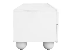 Móvel de TV moderno 175x38x37 cm - 2 portas e 4 gavetas - MDF + painéis de partículas - Branco