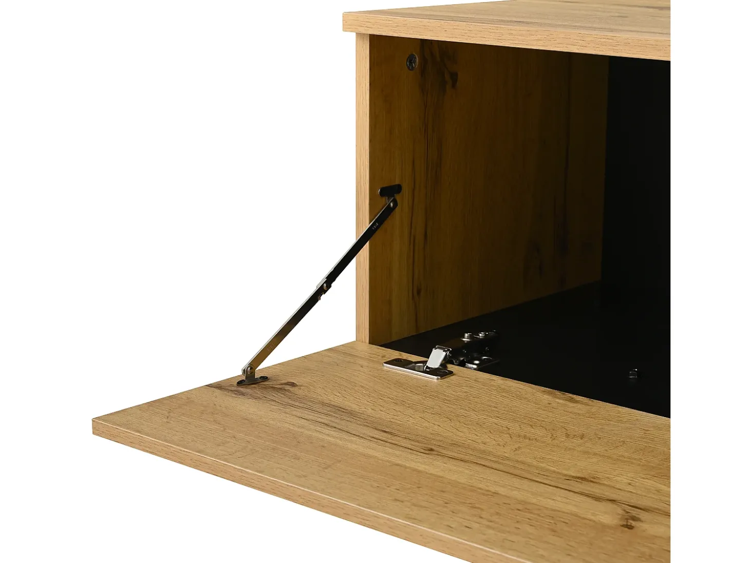 Móvel de TV moderno 180x38x45 cm - 3 portas - com prateleiras abertas - Natural