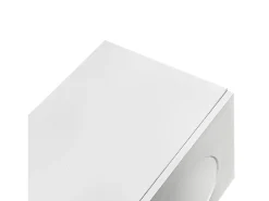 Móvel de TV moderno 180,5x38x50cm - 4 portas - Pés esféricos - MDF + painéis de partículas - Branco