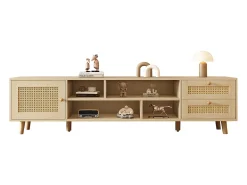 Móvel de TV, Móvel de TV de 160 cm com 2 gavetas, 1 porta e 4 compartimentos, Para TVs até 70