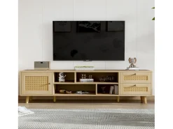Móvel de TV, Móvel de TV de 160 cm com 2 gavetas, 1 porta e 4 compartimentos, Para TVs até 70