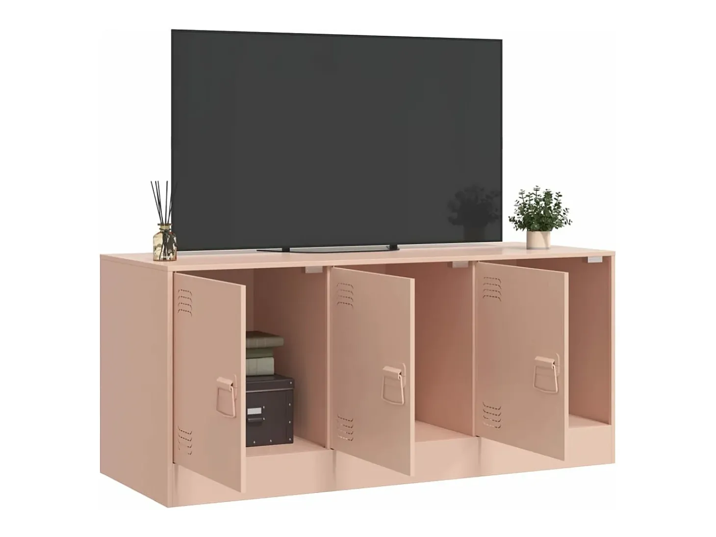 Móvel de TV 99x39x44 aço rosa PT647872