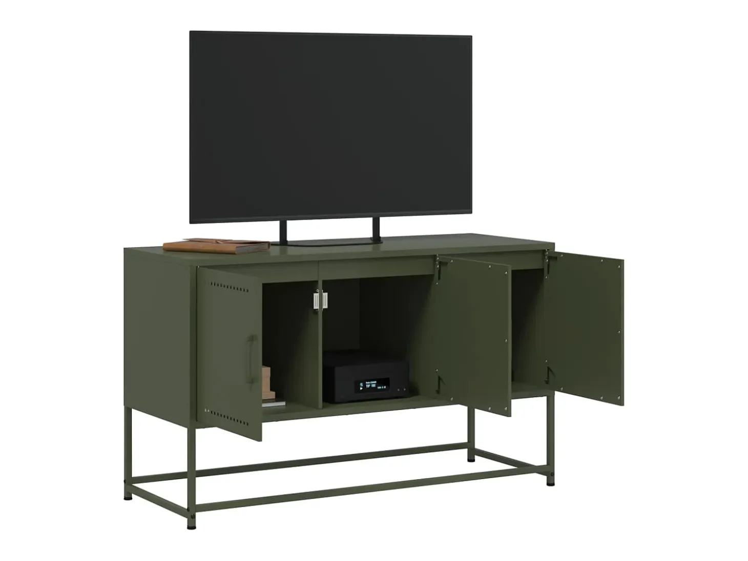 Móvel de TV 100,5x39x60,5 aço verde azeitona PT357450