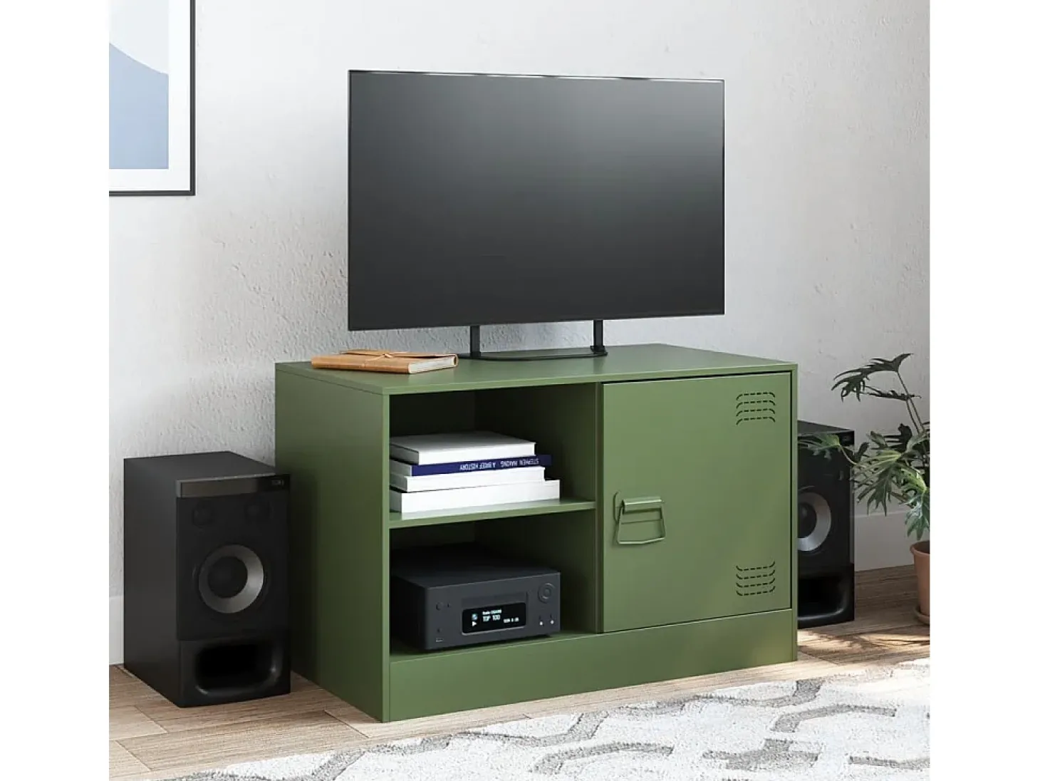 Móvel de TV 67x39x44 aço verde azeitona PT338381