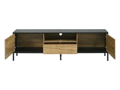 Móvel de TV 170x35x50 cm - 2 portas e 1 gaveta - TV até 70 polegadas - Painéis de partículas - Natural e preto