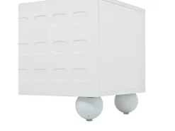 Móvel de TV 200x40x44 cm - 3 portas - Armazenamento semifechado - Portas estampadas - Painéis de partículas - Branco